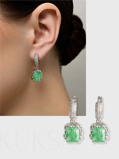 Серьги "Lollipops" Green Silver