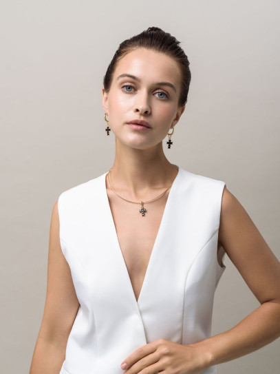 Чокер "Black Cross" Gold