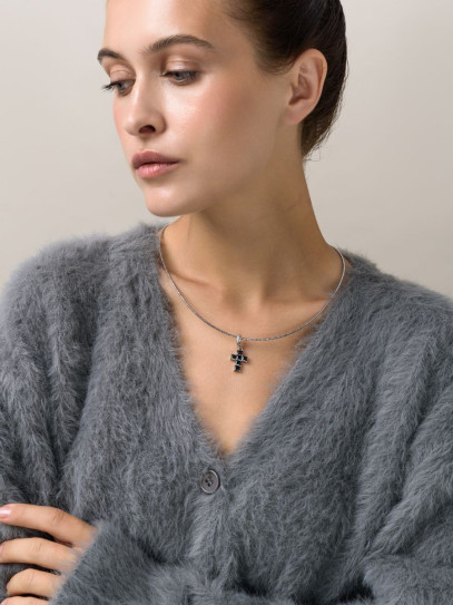 Чокер "Black Cross" Silver
