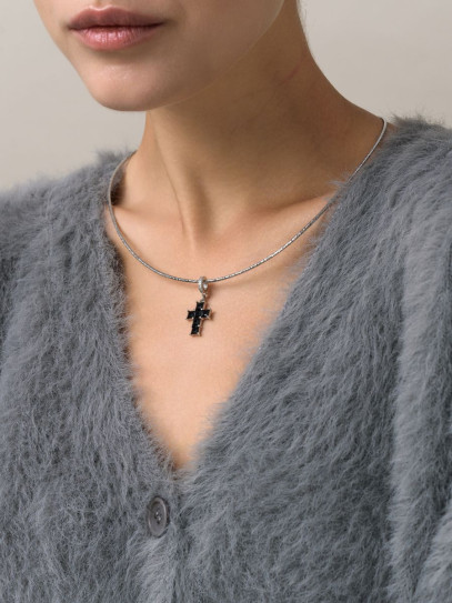 Чокер "Black Cross" Silver