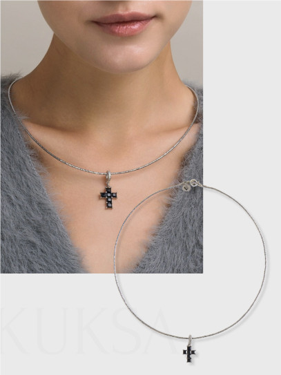 Чокер "Black Cross" Silver