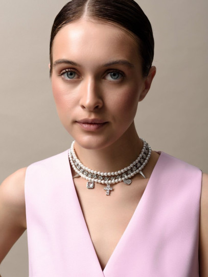 Чокер "Delicacy Shine" cotton pearl White