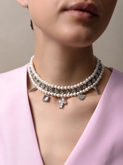 Чокер "Delicacy Shine" cotton pearl White