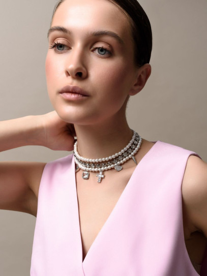 Чокер "Delicacy Shine" cotton pearl White
