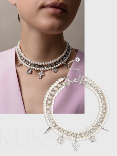 Чокер "Delicacy Shine" cotton pearl White