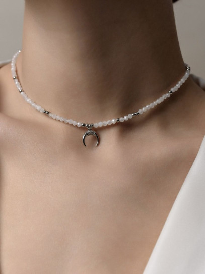 Чокер "Moon" из лунного камня Silver