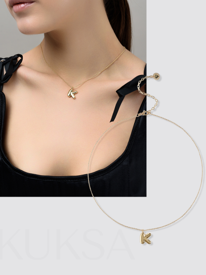 Колье "Simple words K" Gold