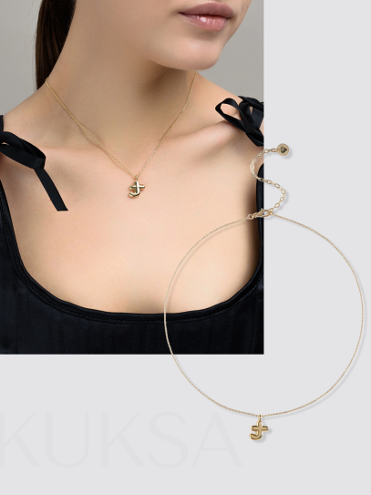 Колье "Simple words T" Gold