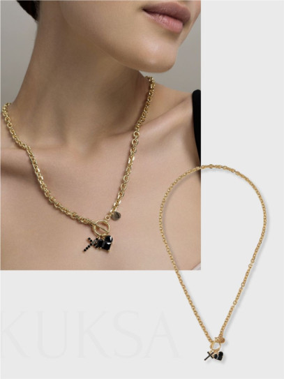 Колье "Black Soul" Gold