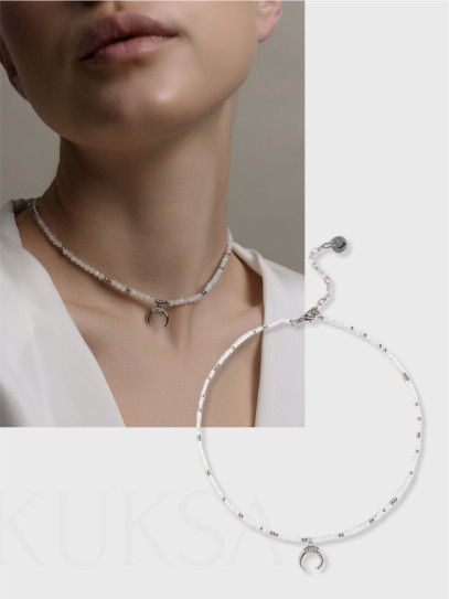 Чокер "Moon" из лунного камня Silver